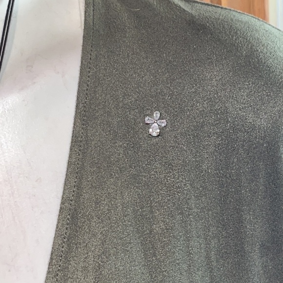 PHILOSOPHY FAUX LEATHER long cardigan NWT GORGEOUS Swarovski crystal cross - Picture 3 of 11